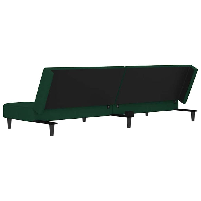 Divano Letto a 2 Posti con 2 Cuscini-Sofa Letto 2 Posti-Daybed Verde Scuro in Velluto 990496