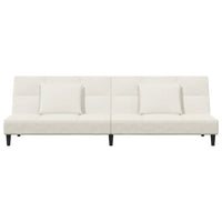 Divano Letto a 2 Posti con 2 Cuscini-Sofa Letto 2 Posti-Daybed Crema in Velluto 915868