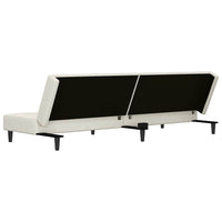 Divano Letto a 2 Posti con 2 Cuscini-Sofa Letto 2 Posti-Daybed Crema in Velluto 915868
