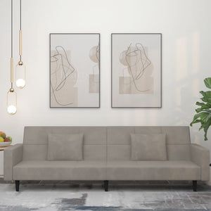 Divano Letto a 2 Posti con 2 Cuscini Grigio Chiaro in Vellutocod mxl 112300