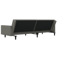 Divano Letto a 2 Posti con 2 Cuscini Grigio Scuro in Velluto 375817