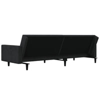 Divano Letto a 2 Posti con 2 Cuscini-Sofa Letto 2 Posti-Daybed Nero in Velluto 907088