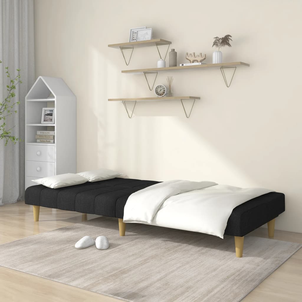 Divano Letto a 2 Posti-Sofa Letto 2 Posti-Daybed Nero in Tessuto 606390