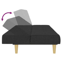 Divano Letto a 2 Posti-Sofa Letto 2 Posti-Daybed Nero in Tessuto 606390