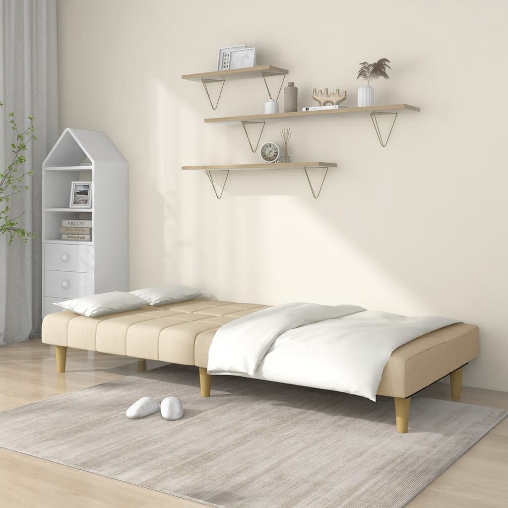 Divano Letto a 2 Posti-Sofa Letto 2 Posti-Daybed Crema in Tessuto 346075