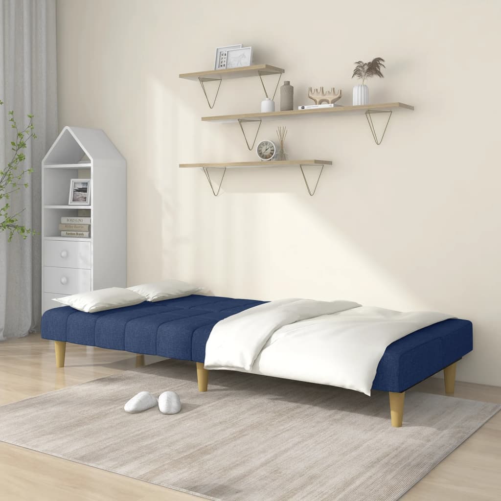 Divano Letto a 2 Posti-Sofa Letto 2 Posti-Daybed Blu in Tessuto 257812