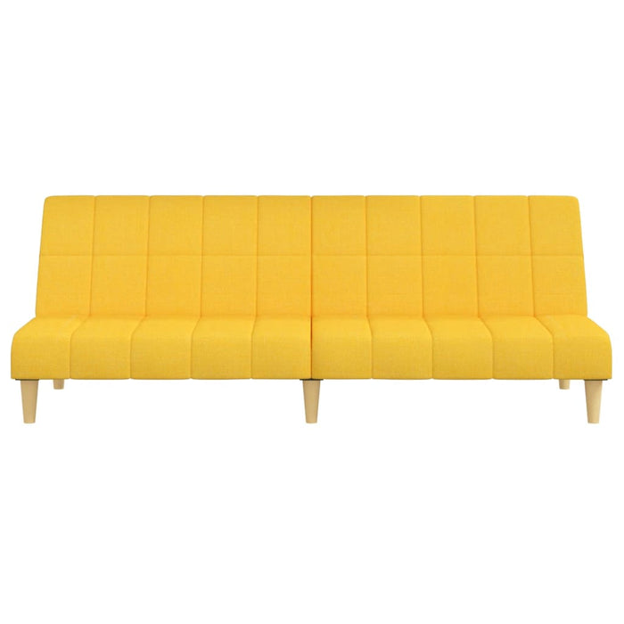 Divano Letto a 2 Posti Giallo in Tessuto 375831