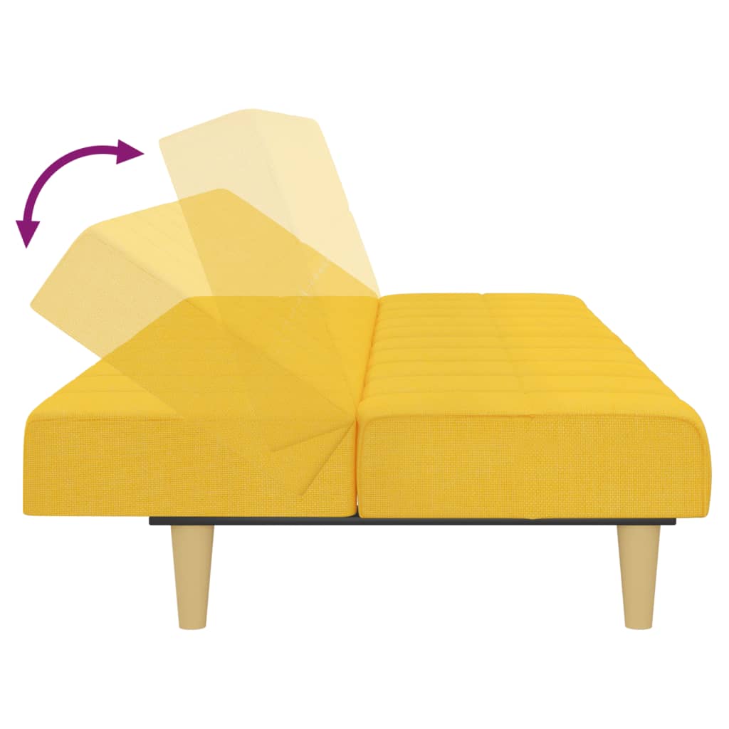 Divano Letto a 2 Posti-Sofa Letto 2 Posti-Daybed Giallo in Tessuto