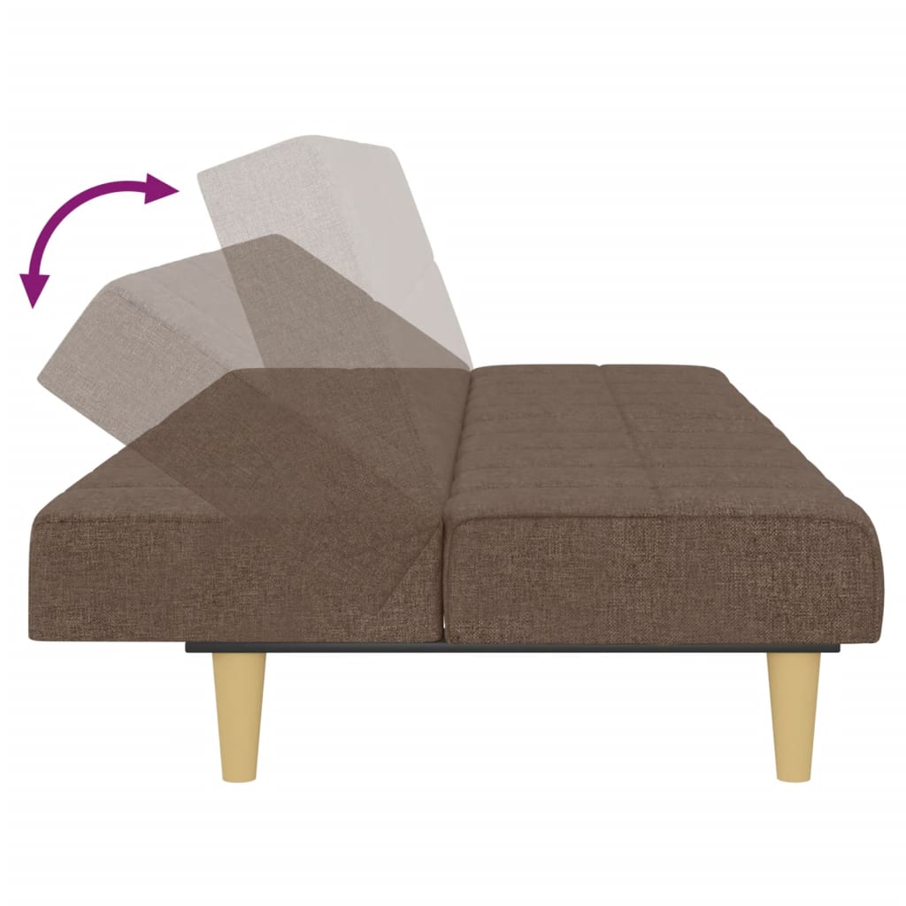 Divano Letto a 2 Posti-Sofa Letto 2 Posti-Daybed Tortora in Tessuto 682105