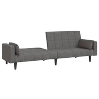 Divano Letto a 2 Posti con 2 Cuscini Grigio Chiaro in Tessuto 375833