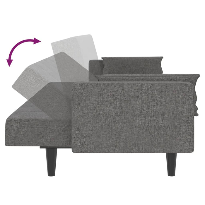 Divano Letto a 2 Posti con 2 Cuscini-Sofa Letto 2 Posti-Daybed Grigio Chiaro in Tessuto 797896