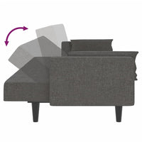 Divano Letto a 2 Posti con 2 Cuscini-Sofa Letto 2 Posti-Daybed Grigio Scuro in Tessuto 214174