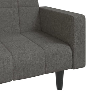 Divano Letto a 2 Posti con 2 Cuscini-Sofa Letto 2 Posti-Daybed Grigio Scuro in Tessuto 214174