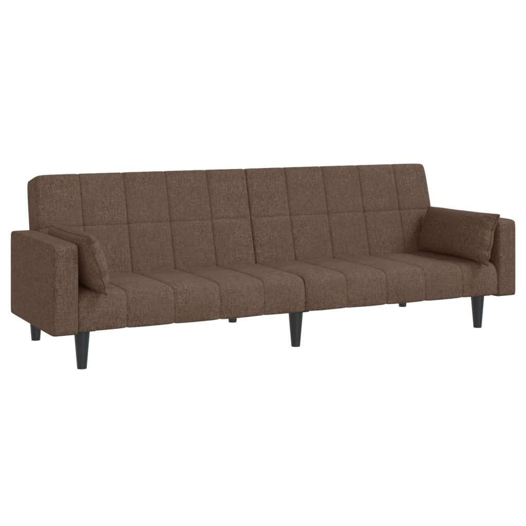 Divano Letto a 2 Posti con 2 Cuscini-Sofa Letto 2 Posti-Daybed Tortora in Tessuto 118401