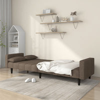 Divano Letto a 2 Posti con 2 Cuscini-Sofa Letto 2 Posti-Daybed Tortora in Tessuto 118401