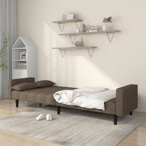 Divano Letto a 2 Posti con 2 Cuscini-Sofa Letto 2 Posti-Daybed Tortora in Tessuto 118401