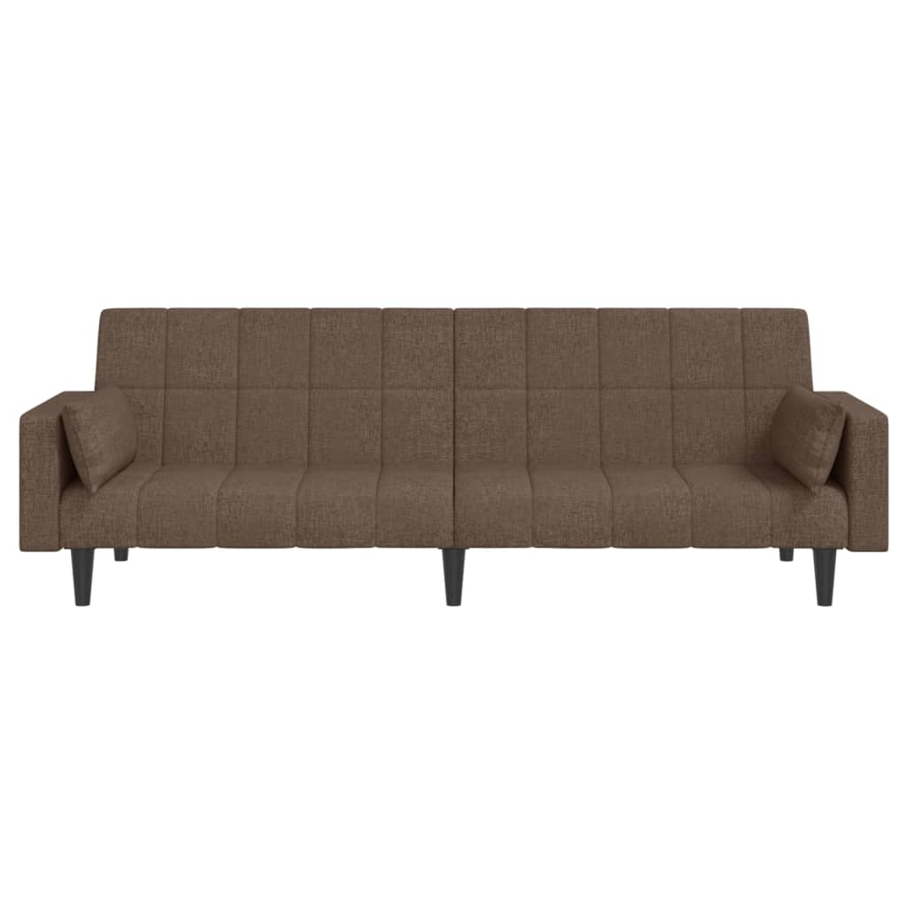 Divano Letto a 2 Posti con 2 Cuscini-Sofa Letto 2 Posti-Daybed Tortora in Tessuto 118401