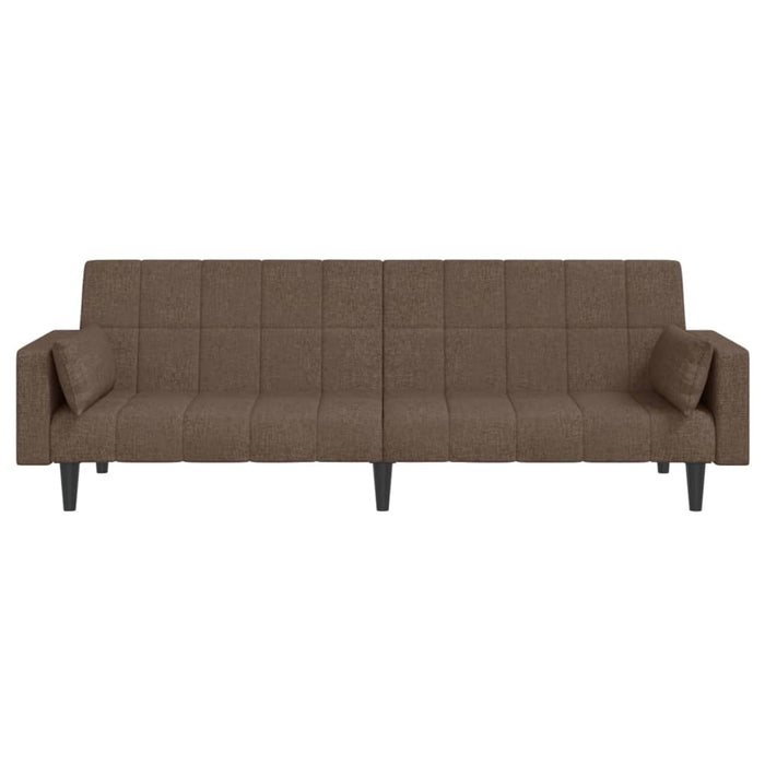 Divano Letto a 2 Posti con 2 Cuscini-Sofa Letto 2 Posti-Daybed Tortora in Tessuto 118401