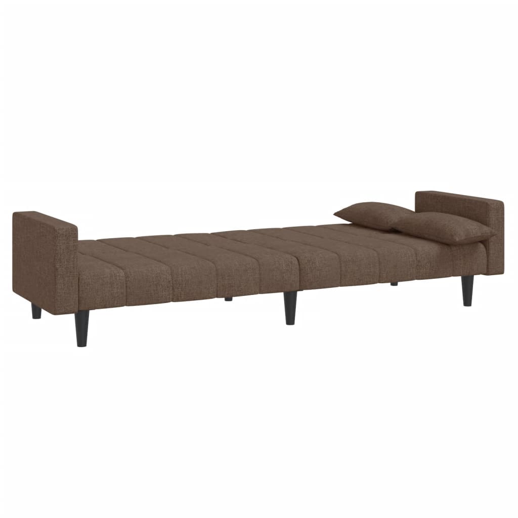 Divano Letto a 2 Posti con 2 Cuscini-Sofa Letto 2 Posti-Daybed Tortora in Tessuto 118401