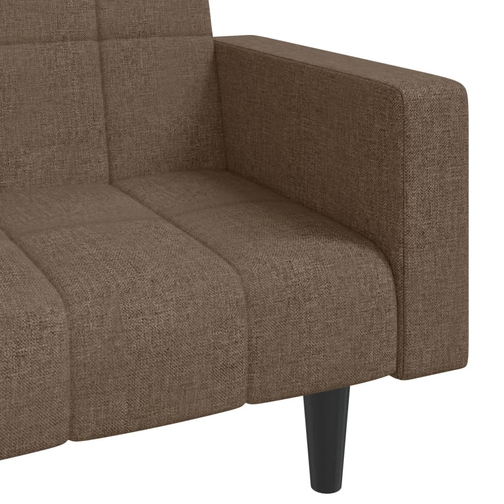 Divano Letto a 2 Posti con 2 Cuscini-Sofa Letto 2 Posti-Daybed Tortora in Tessuto 118401