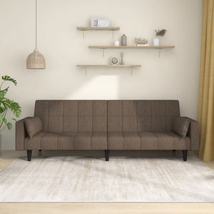 Divano Letto a 2 Posti con 2 Cuscini-Sofa Letto 2 Posti-Daybed Tortora in Tessuto 118401