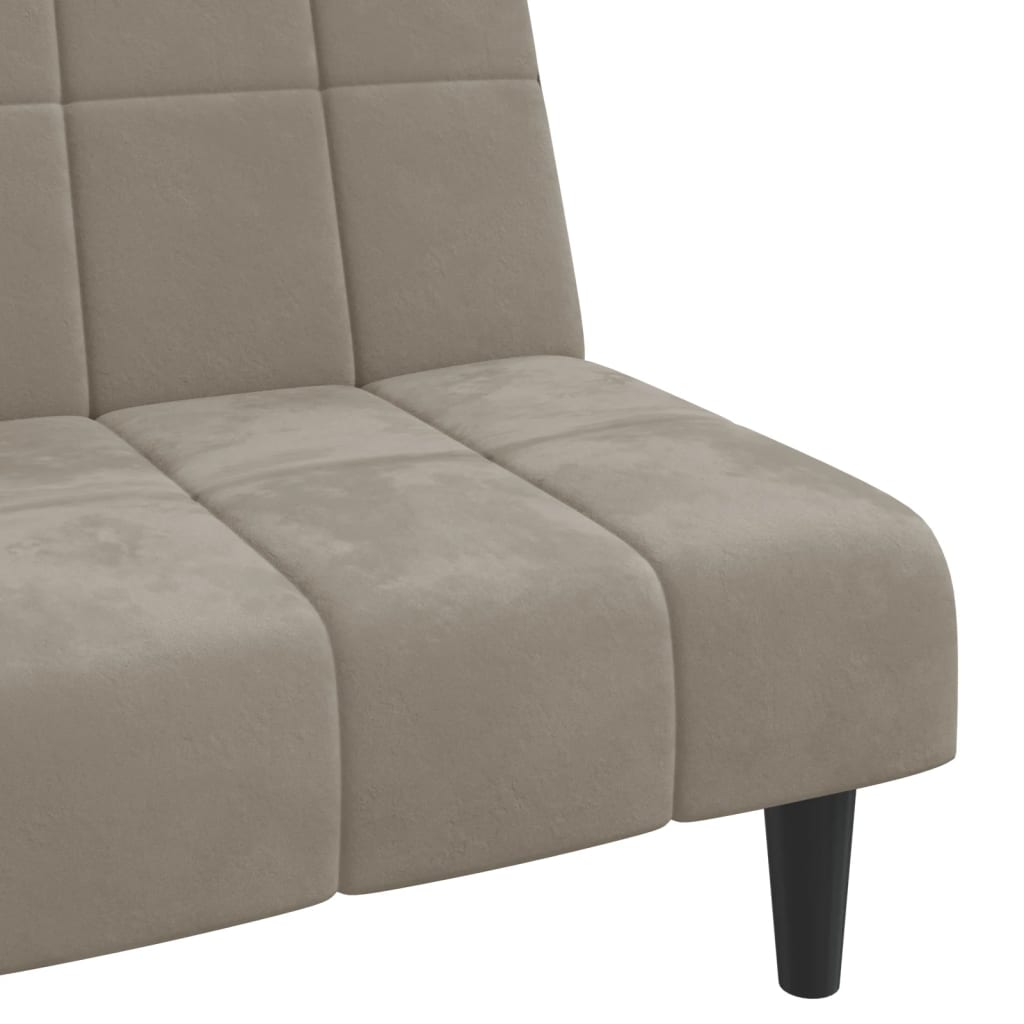 Divano Letto a 2 Posti-Sofa Letto 2 Posti-Daybed Grigio Chiaro in Velluto 626405