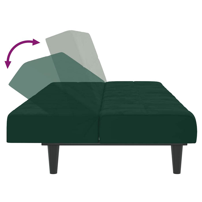 Divano Letto a 2 Posti-Sofa Letto 2 Posti-Daybed Verde Scuro in Velluto 587836