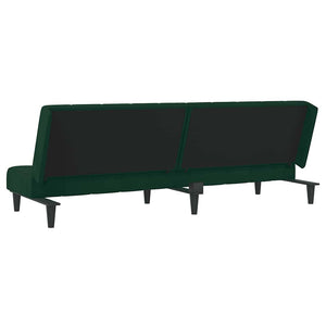 Divano Letto a 2 Posti-Sofa Letto 2 Posti-Daybed Verde Scuro in Velluto 587836