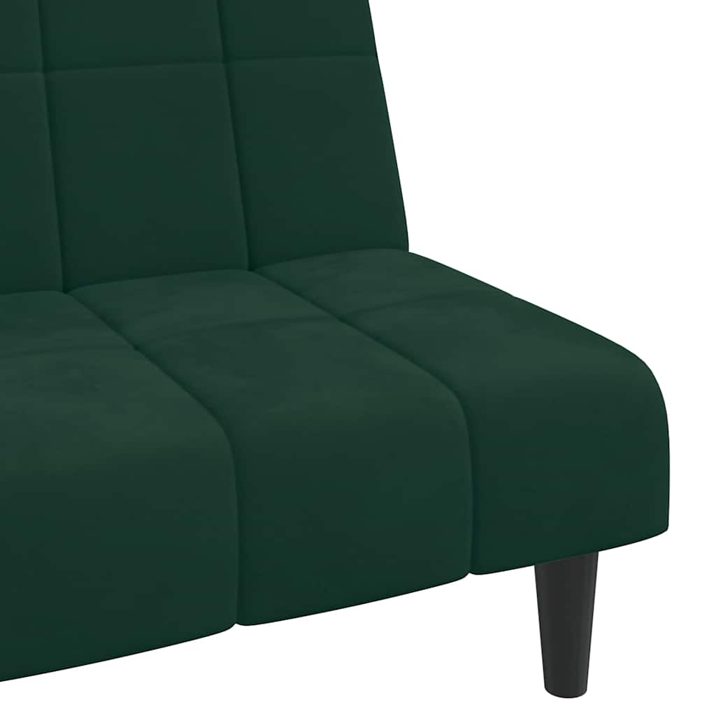 Divano Letto a 2 Posti-Sofa Letto 2 Posti-Daybed Verde Scuro in Velluto 587836