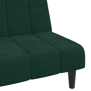 Divano Letto a 2 Posti-Sofa Letto 2 Posti-Daybed Verde Scuro in Velluto 587836