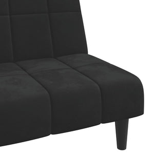 Divano Letto a 2 Posti-Sofa Letto 2 Posti-Daybed Nero in Velluto 647908