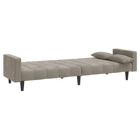 Divano Letto a 2 Posti con 2 Cuscini-Sofa Letto 2 Posti-Daybed Grigio Chiaro in Velluto 349589