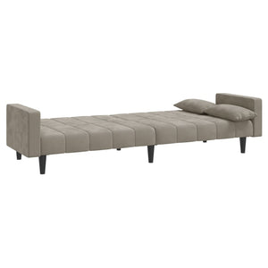 Divano Letto a 2 Posti con 2 Cuscini-Sofa Letto 2 Posti-Daybed Grigio Chiaro in Velluto 349589