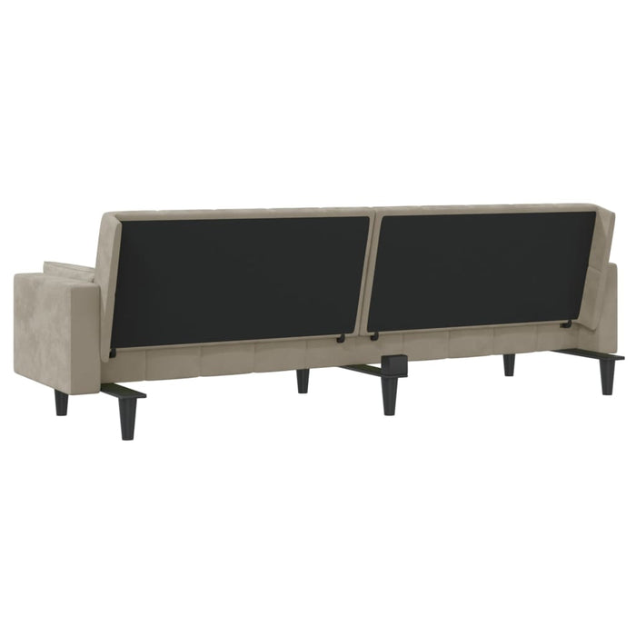 Divano Letto a 2 Posti con 2 Cuscini-Sofa Letto 2 Posti-Daybed Grigio Chiaro in Velluto 349589