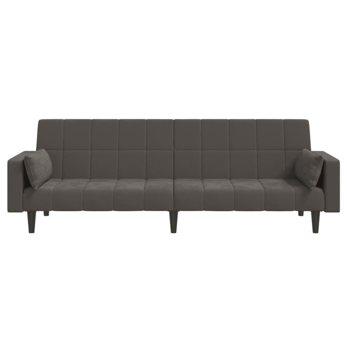 Divano Letto a 2 Posti con 2 Cuscini-Sofa Letto 2 Posti-Daybed Grigio Scuro in Velluto 748521