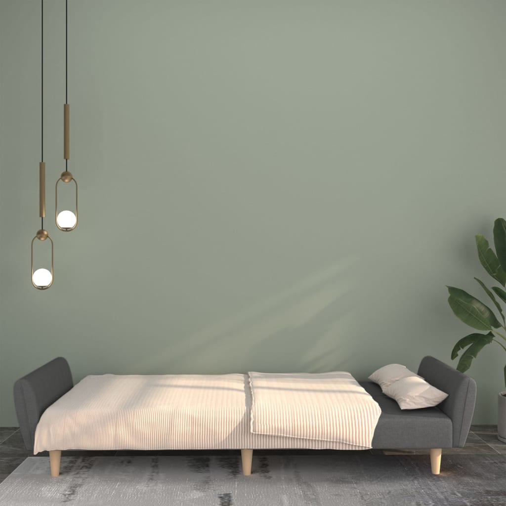 Divano Letto a 2 Posti Grigio Chiaro in Tessuto 375852