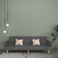 Divano Letto a 2 Posti Grigio Chiaro in Tessuto 375852