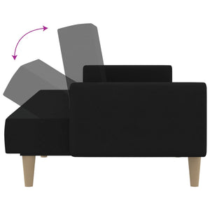 Divano Letto a 2 Posti-Sofa Letto 2 Posti-Daybed Nero in Tessuto 629395