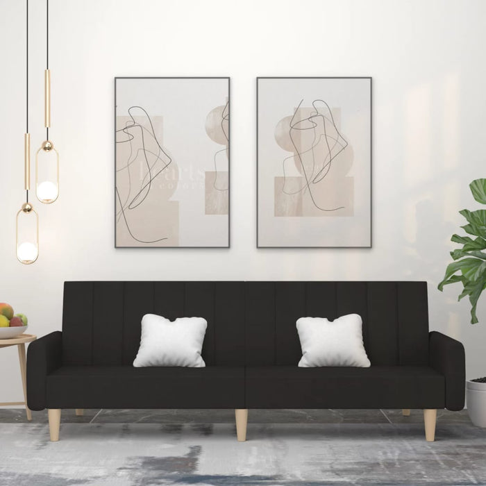 Divano Letto a 2 Posti-Sofa Letto 2 Posti-Daybed Nero in Tessuto 629395