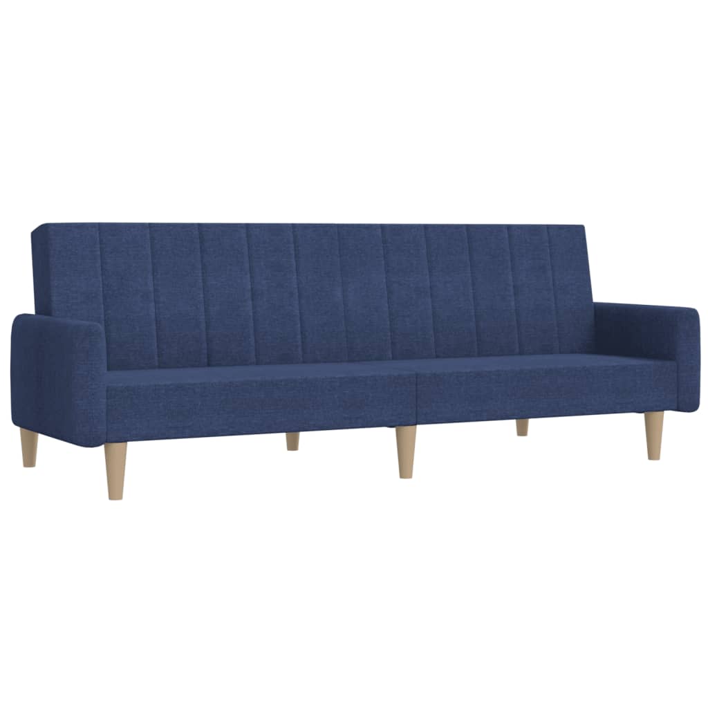 Divano Letto a 2 Posti Blu in Tessuto 375856
