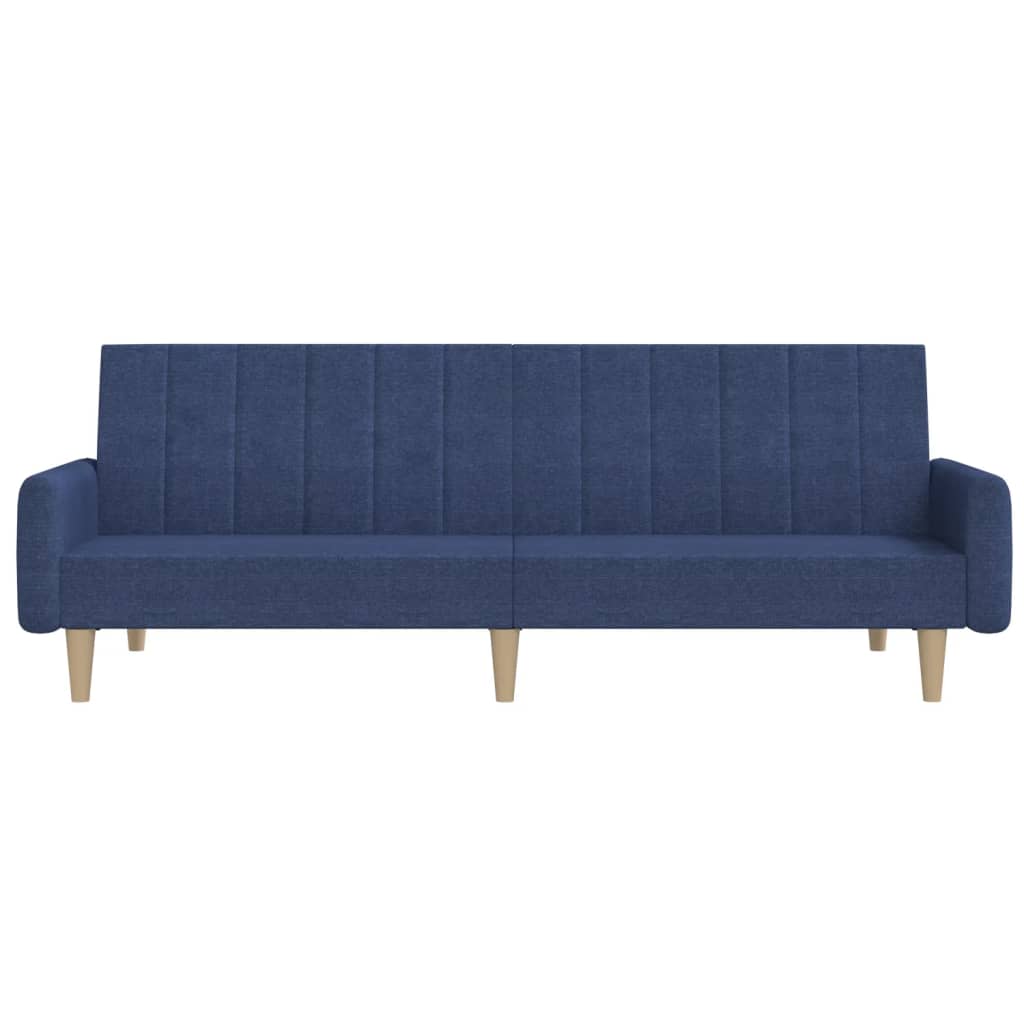 Divano Letto a 2 Posti Blu in Tessuto 375856