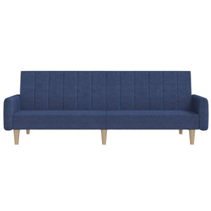 Divano Letto a 2 Posti Blu in Tessuto 375856