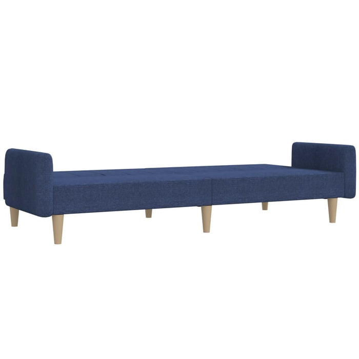 Divano Letto a 2 Posti Blu in Tessuto 375856