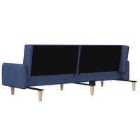 Divano Letto a 2 Posti Blu in Tessuto 375856