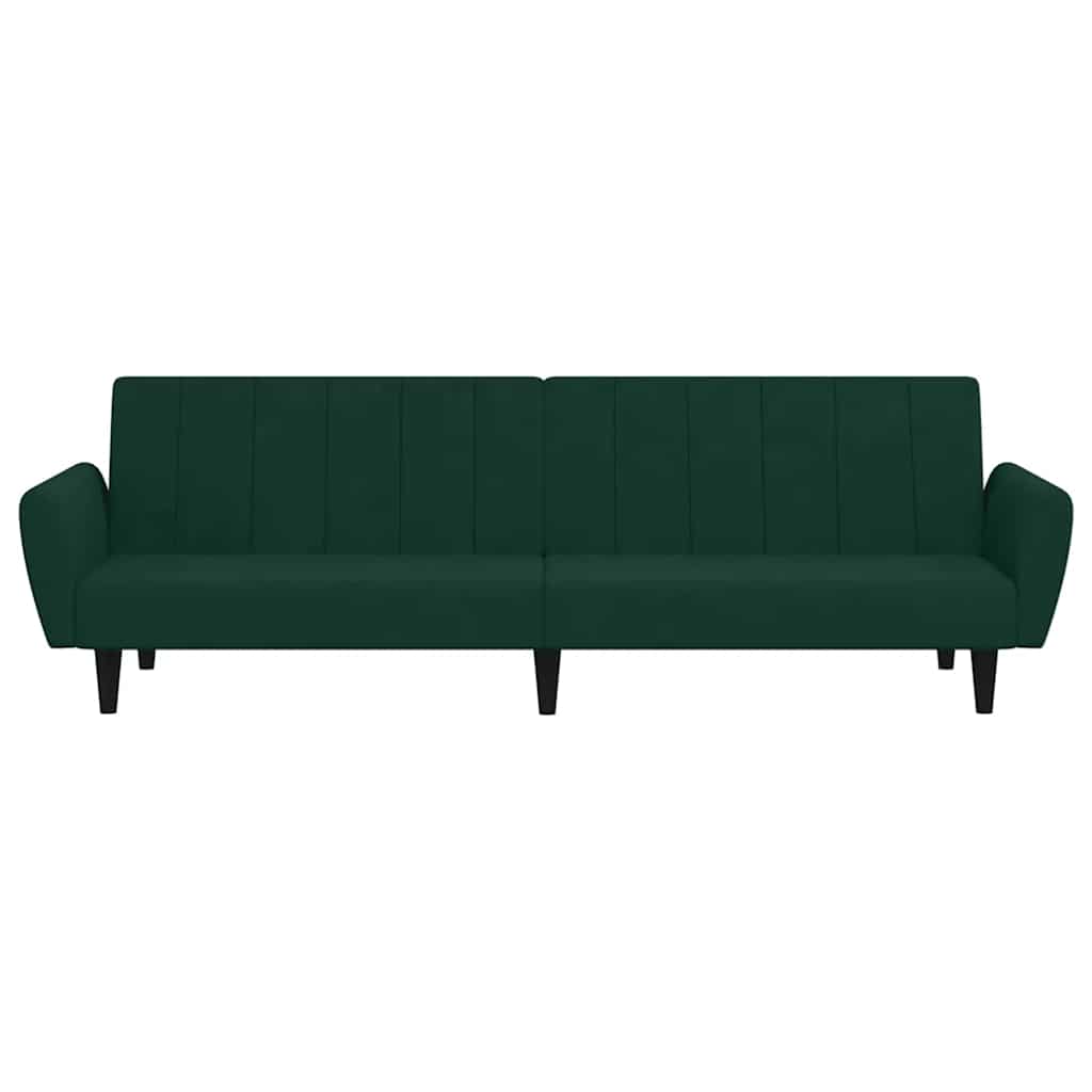 Divano Letto a 2 Posti-Sofa Letto 2 Posti-Daybed Verde Scuro in Velluto 451846