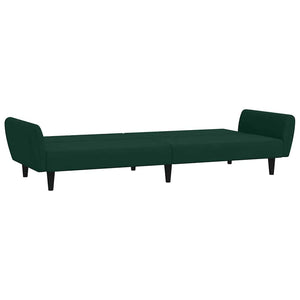 Divano Letto a 2 Posti-Sofa Letto 2 Posti-Daybed Verde Scuro in Velluto 451846