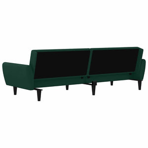 Divano Letto a 2 Posti-Sofa Letto 2 Posti-Daybed Verde Scuro in Velluto 451846