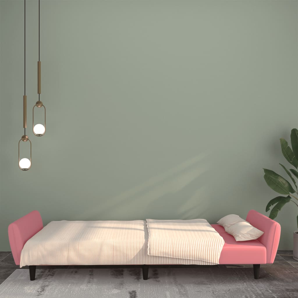 Divano Letto a 2 Posti Rosa in Vellutocod mxl 113247