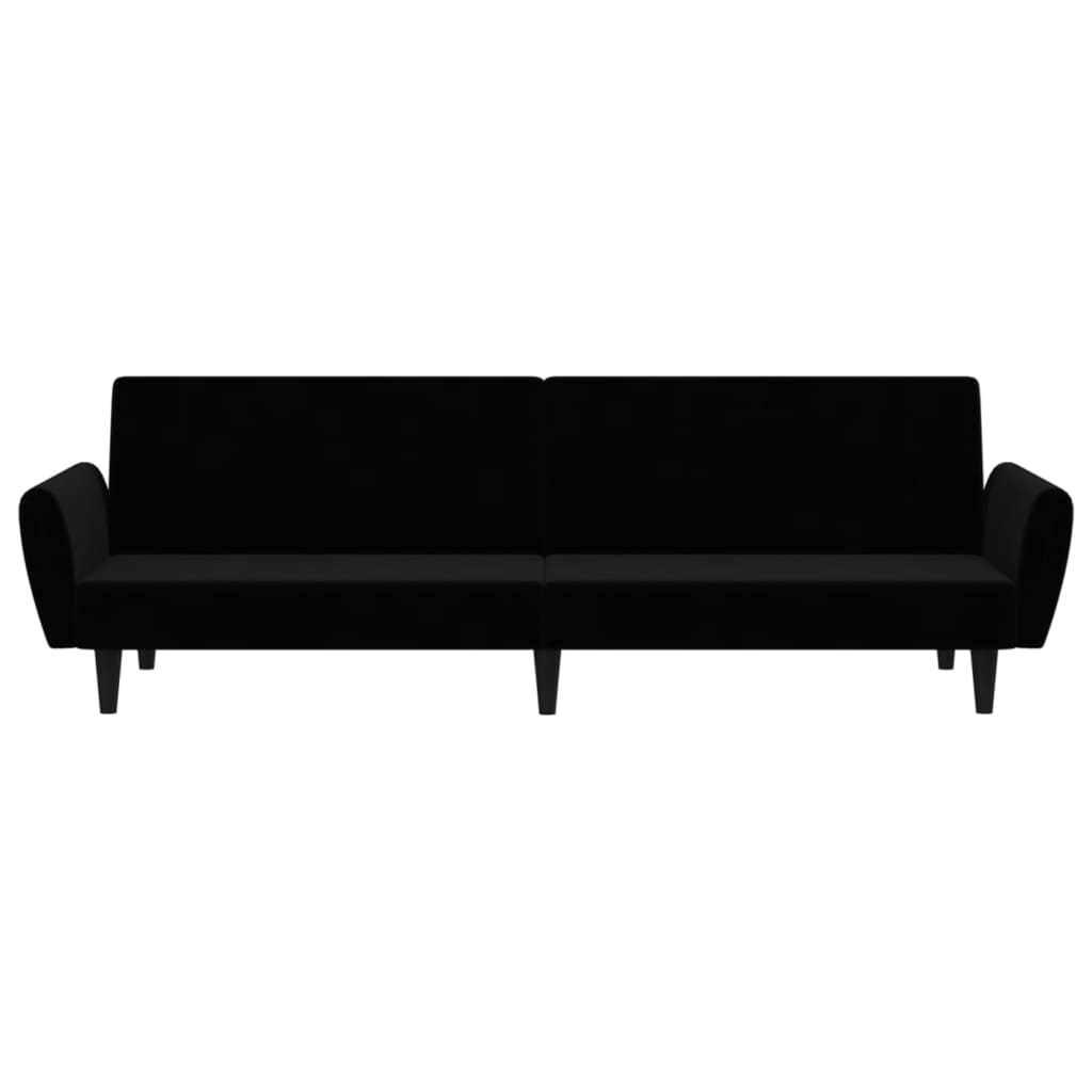 Divano Letto a 2 Posti-Sofa Letto 2 Posti-Daybed Nero in Velluto 155187