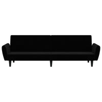 Divano Letto a 2 Posti-Sofa Letto 2 Posti-Daybed Nero in Velluto 155187